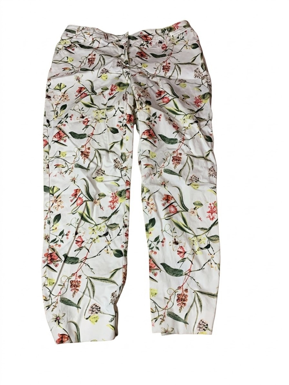 Reitmans White Floral Print Ankle Pants Trousers Size 3